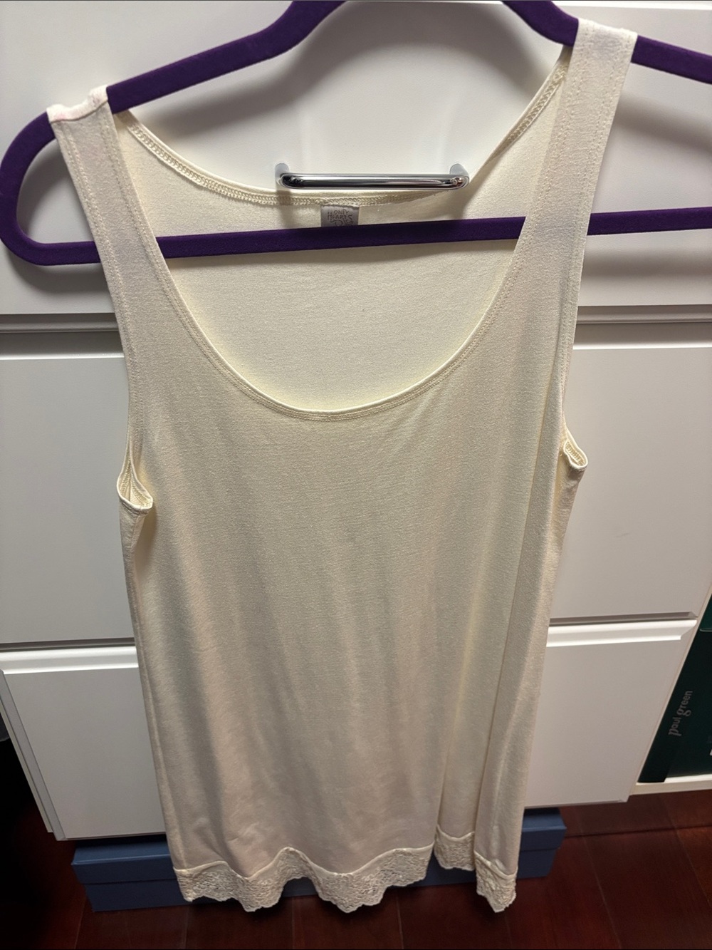Only Hearts Cream Lace-Hem Camisole Tank